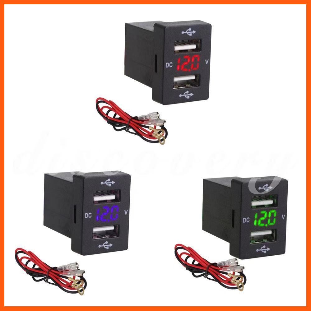 Best Quality Dis TOYOTA ABS 12/24 โวลต์ 3.1A รถ dual USB แรงดันไฟฟ้าแสดงอินเตอร์เฟซแปลงซ็อกเก็ตชาร์จ USB สำหรับโตโยต้าใหม่ Carola Ray อุปกรณ์รถยนต์ Car accessories เครื่องใช้ไฟฟ้า Electrical appliances อะไหล่รถยนต์ Auto parts