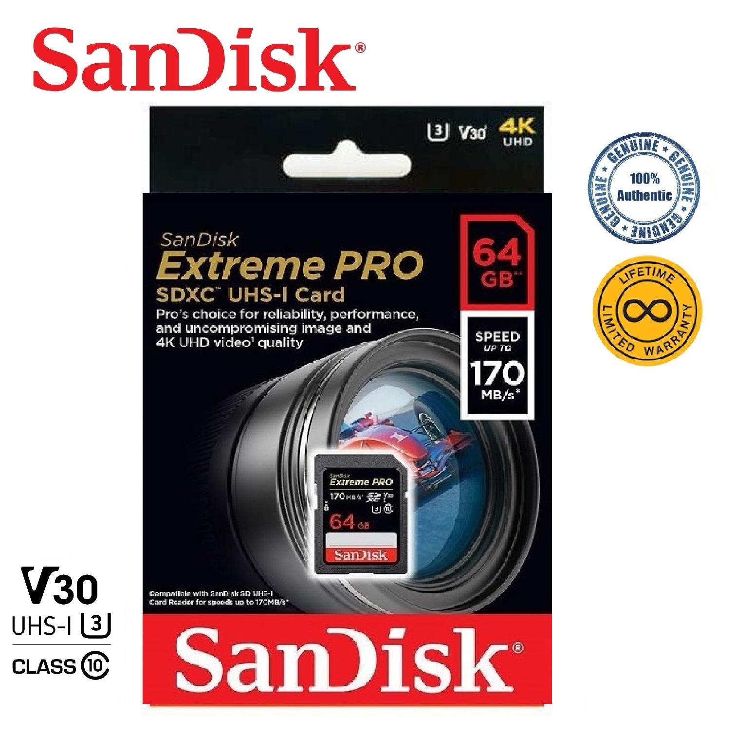 SanDisk 64GB Extreme PRO SDXC R170/W90