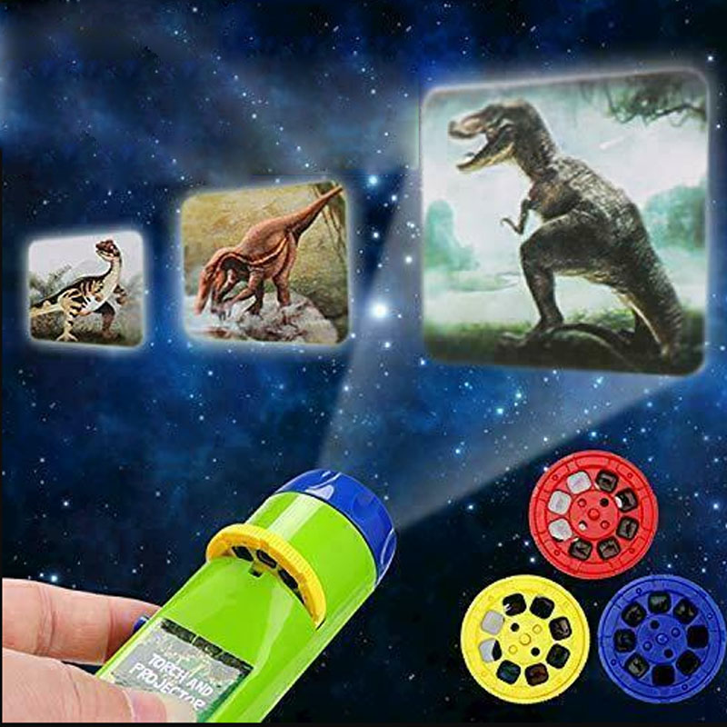 -พร้อมส่ง-? ของเล่น ไดโนเสาร์ โปรเจ็กเตอร์ การศึกษาระดับต้น Projection flashlight toy สัตว์ ของขวัญเด็ก