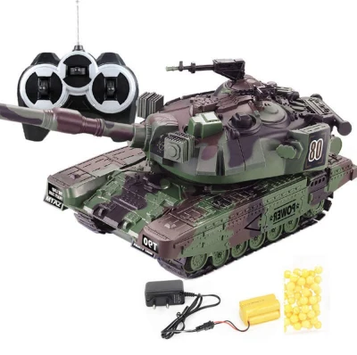 1:32 RC Battle Tank Heavy Large Interactive Remote Control Toy Car with Shoot Bullets Model Electronic Boy Toys