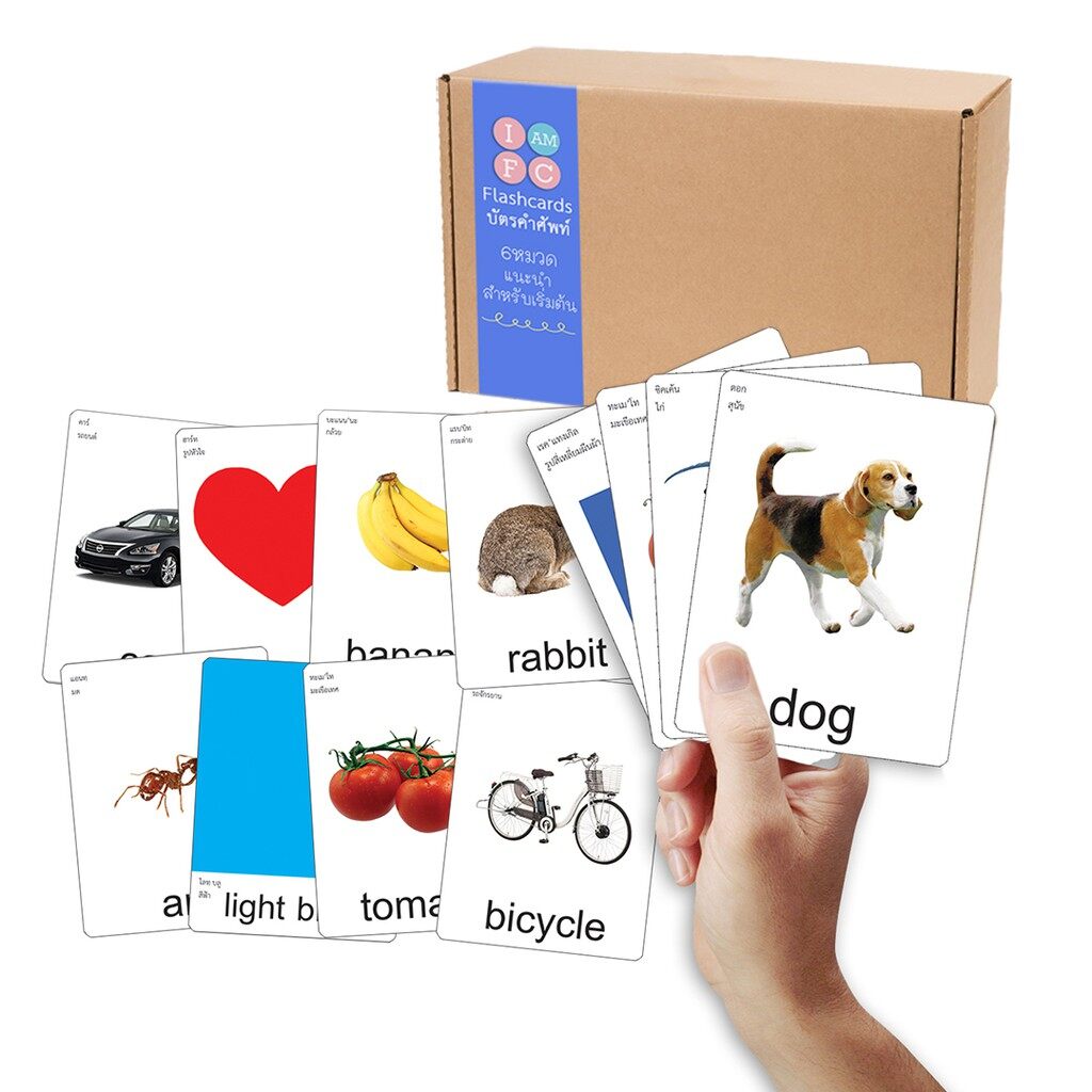 Flashcard แฟลชการ์ด รวม 6 หมวดแนะนำ บัตรคำศัพท์ เสริมพัฒนาการสำหรับเด็ก เหมาะสำหรับเล่นเกมการ์ดพัฒนาสมอง
