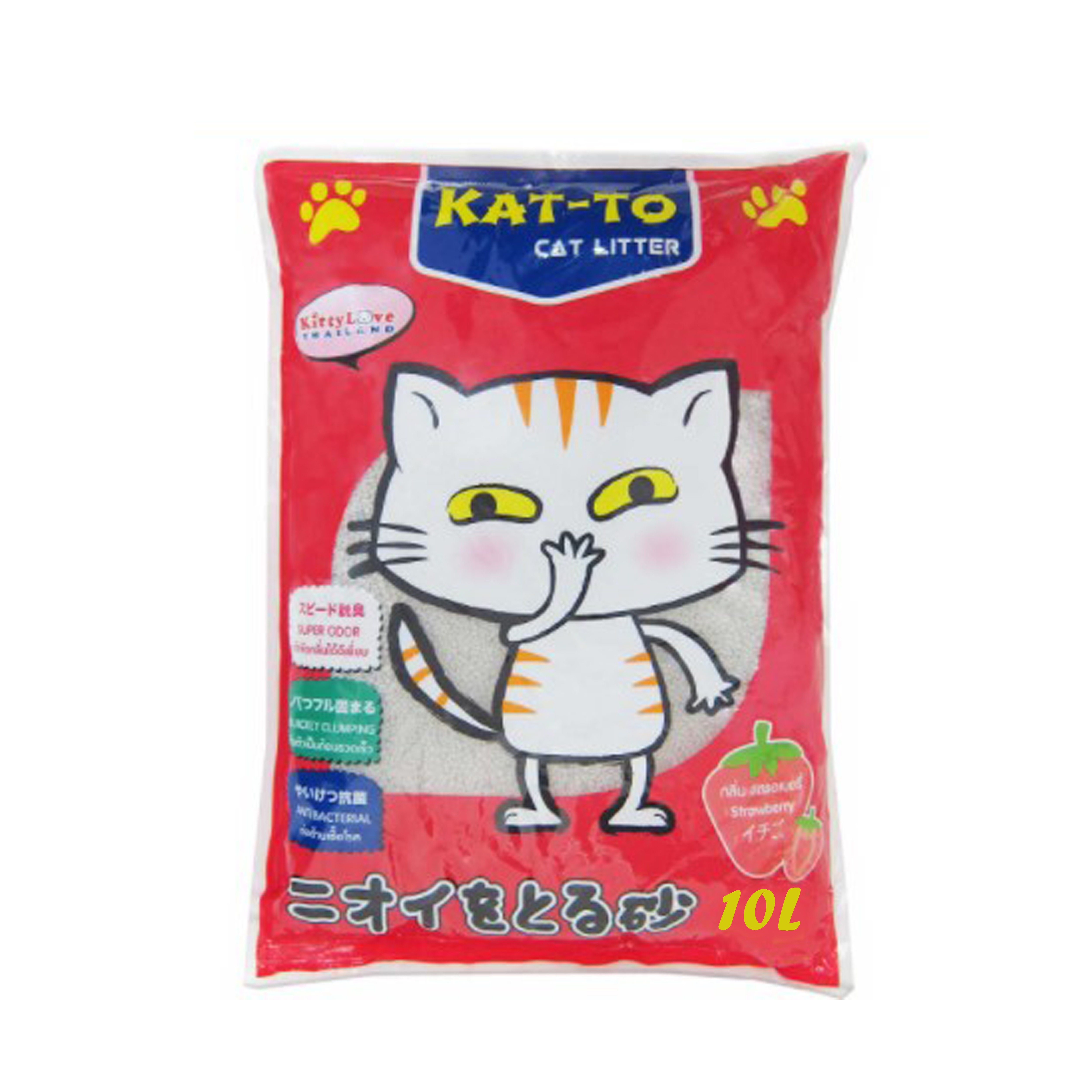 Kat-to Cat Litter Strawberry 10L แคทโต ทรายแมว กลิ่นสตอเบอรี่ ขนาด 10L 