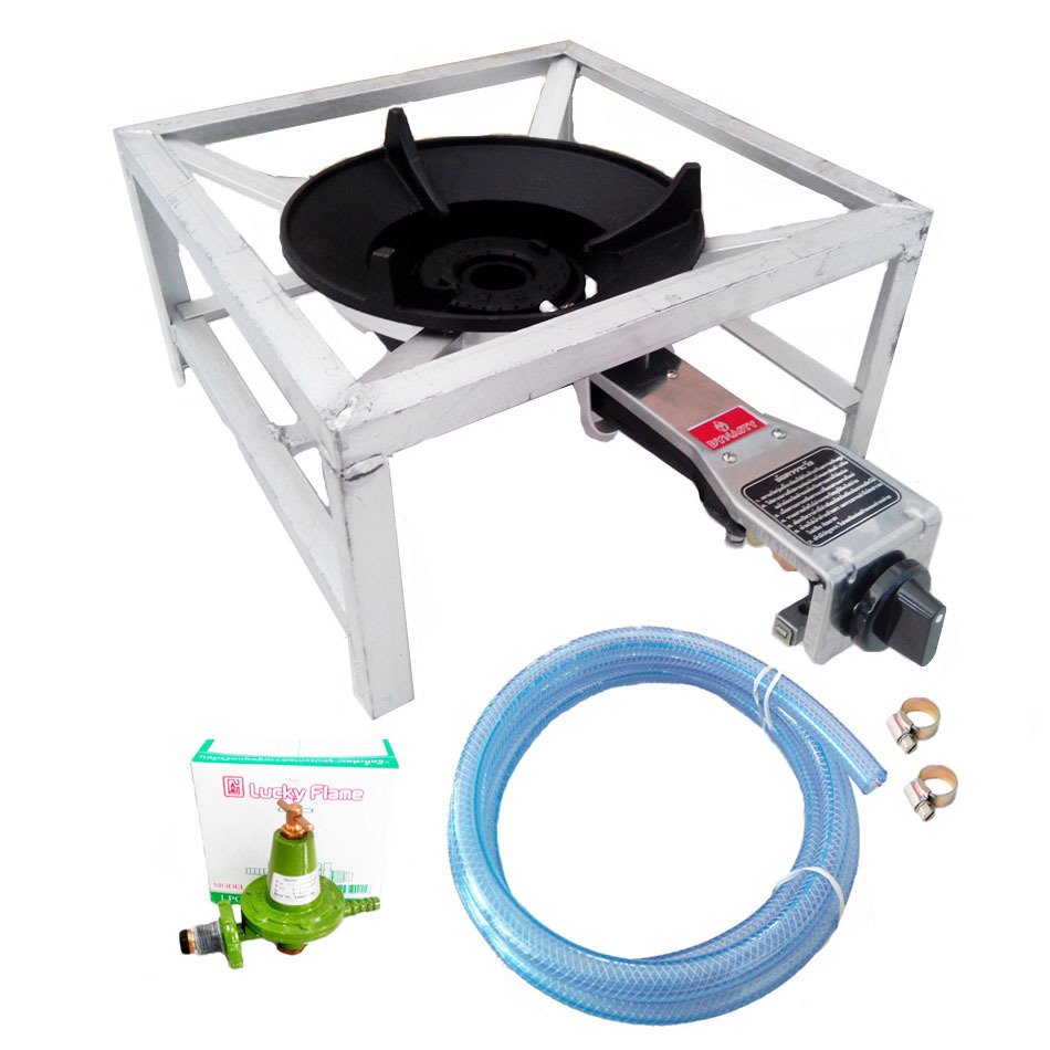 ขาย Dynasty ชุดเตาแก๊สแรงดันสูง กึ่งอัตโนมัติ KB5 ขาเตาเหลี่ยม สูง 25ซม. พร้อม Lucky flame หัวปรับแก๊สแรงดันสูง รุ่น L-323 และสายแก๊ส