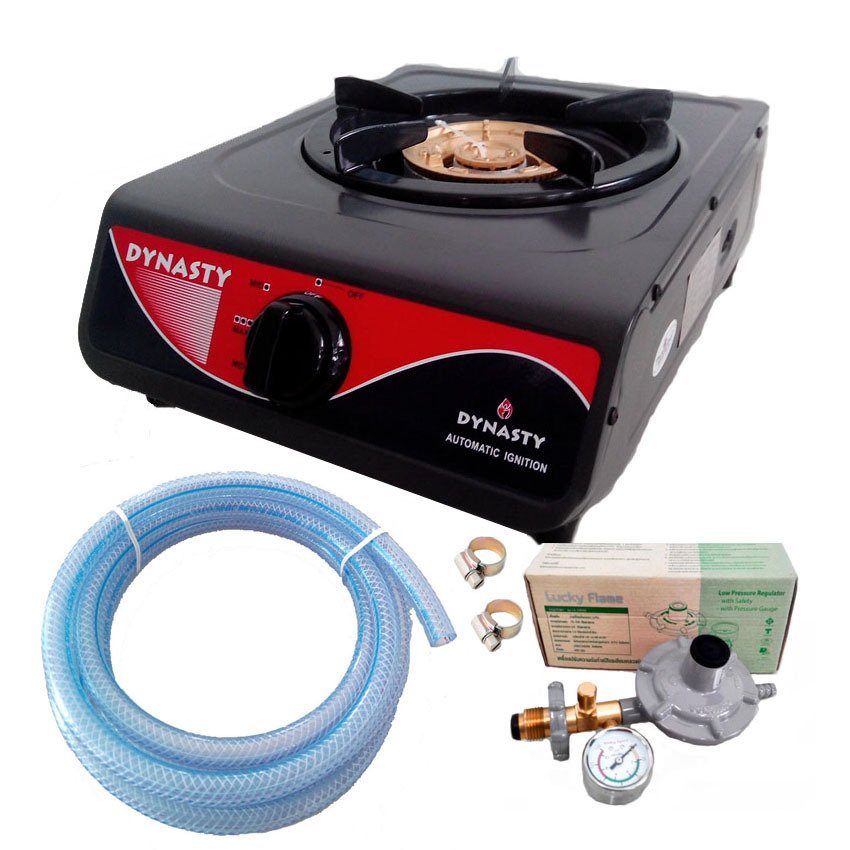 Dynasty เตาแก๊สตั้งโต๊ะ หัวทองเหลือง 1 หัว รุ่น D-802 + หัวปรับปลอดภัย มีมาตรวัดแรงดัน LS-325SG พร้อมสายแก๊ส Dynasty เตาแก๊สตั้งโต๊ะ หัวทองเหลือง 1 หัว รุ่น D-802 + หัวปรับปลอดภัย มีมาตรวัดแรงดัน LS-325SG พร้อมสายแก๊ส