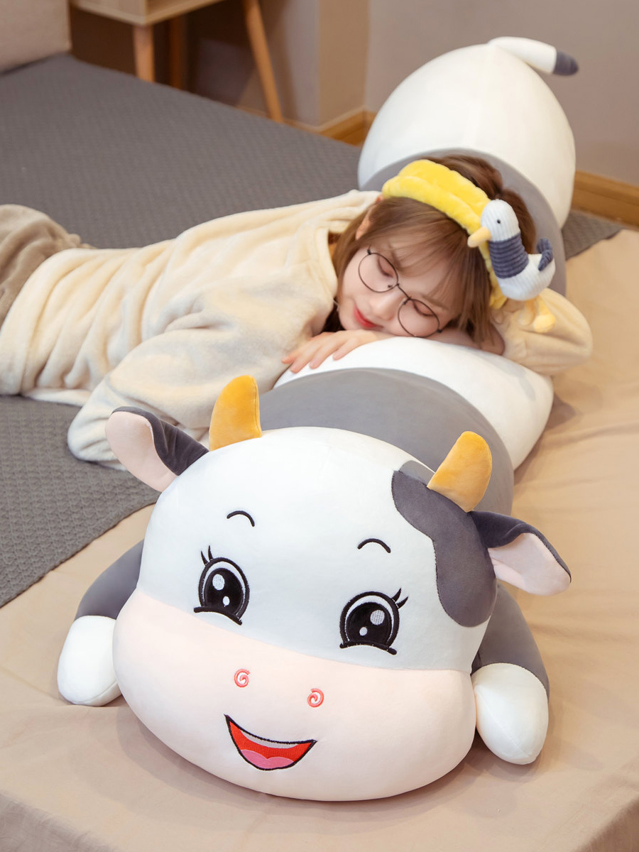 ตุ๊กตาวัวของเล่นตุ๊กตาน่ารักลูกวัวตุ๊กตาตุ๊กตาขนาดใหญ่หมอนสาวเด็กชายนอนเตียงนุ่มสุด