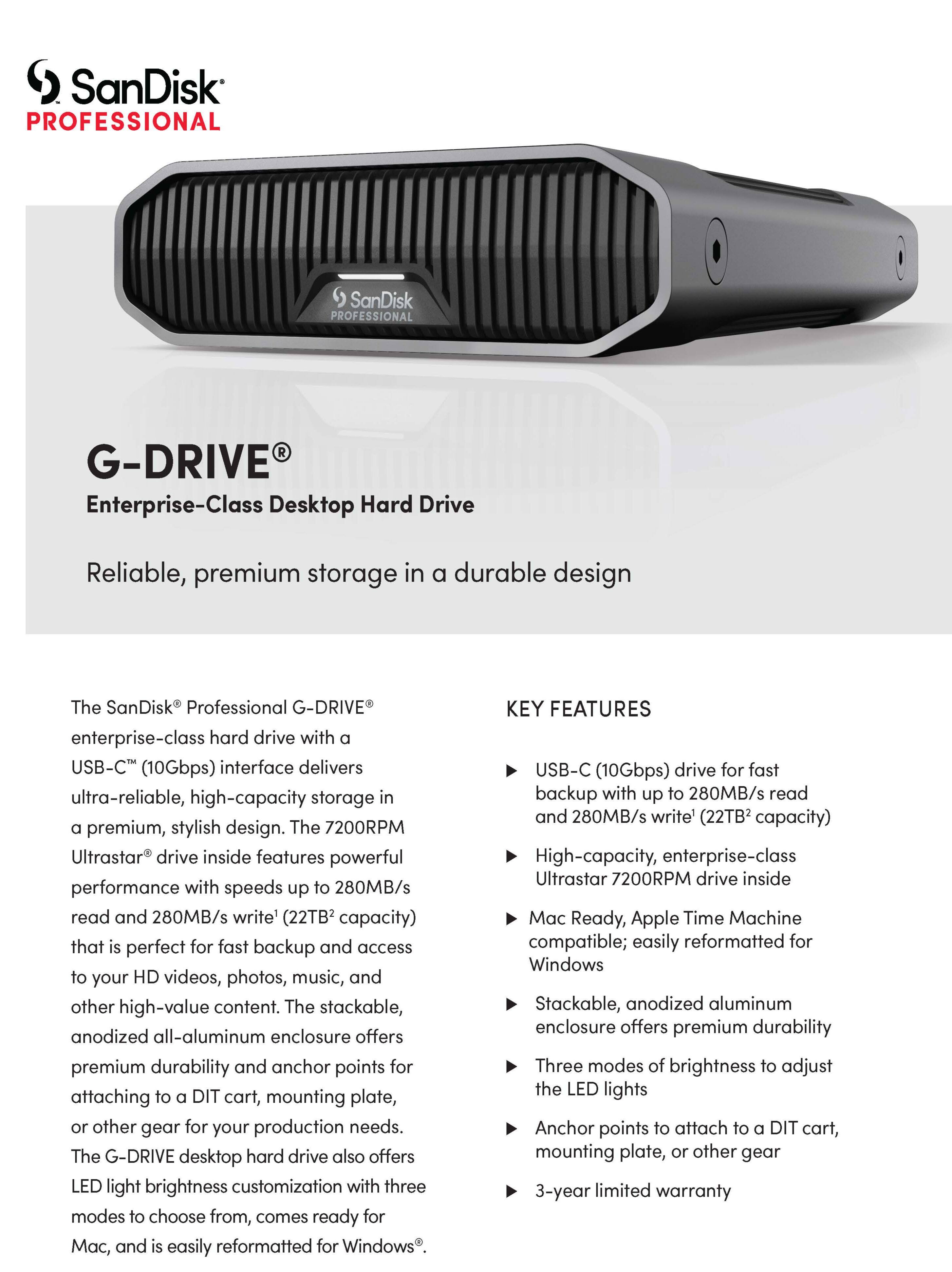 SanDisk Professional 12TB G-DRIVE Enterprise-Class USB 3.2 Gen 2