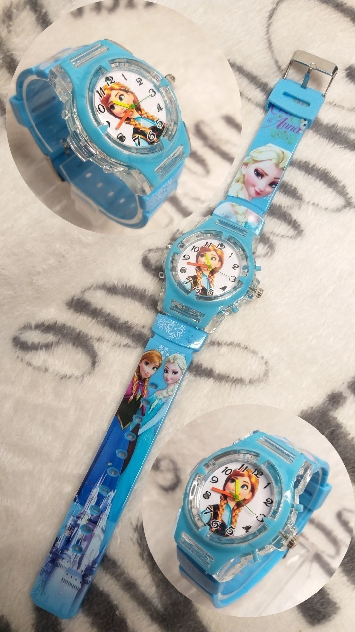 นาฬิกาแฟชั่นเด็ก CFเอวซ่า&แอนนา มาใหม่ยอดนิยมหน้าเอวซ่า&แอนนา มีไฟวิ่ง7สี กันน้ำ