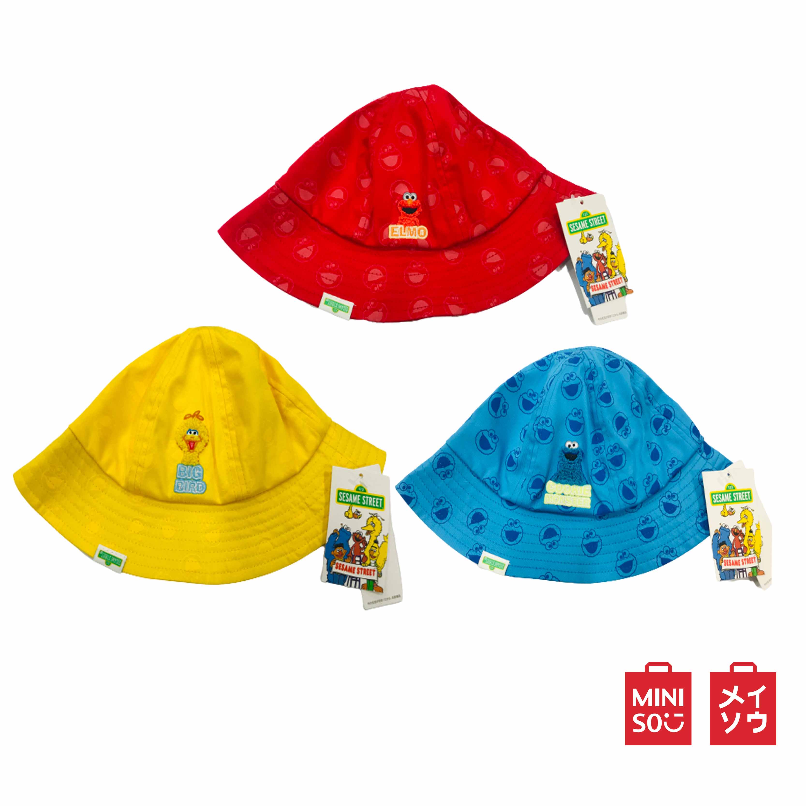 MINISO หมวกบักเก็ตสไตล์ญี่ปุ่น Sesame Street Bucket Hat for Kids