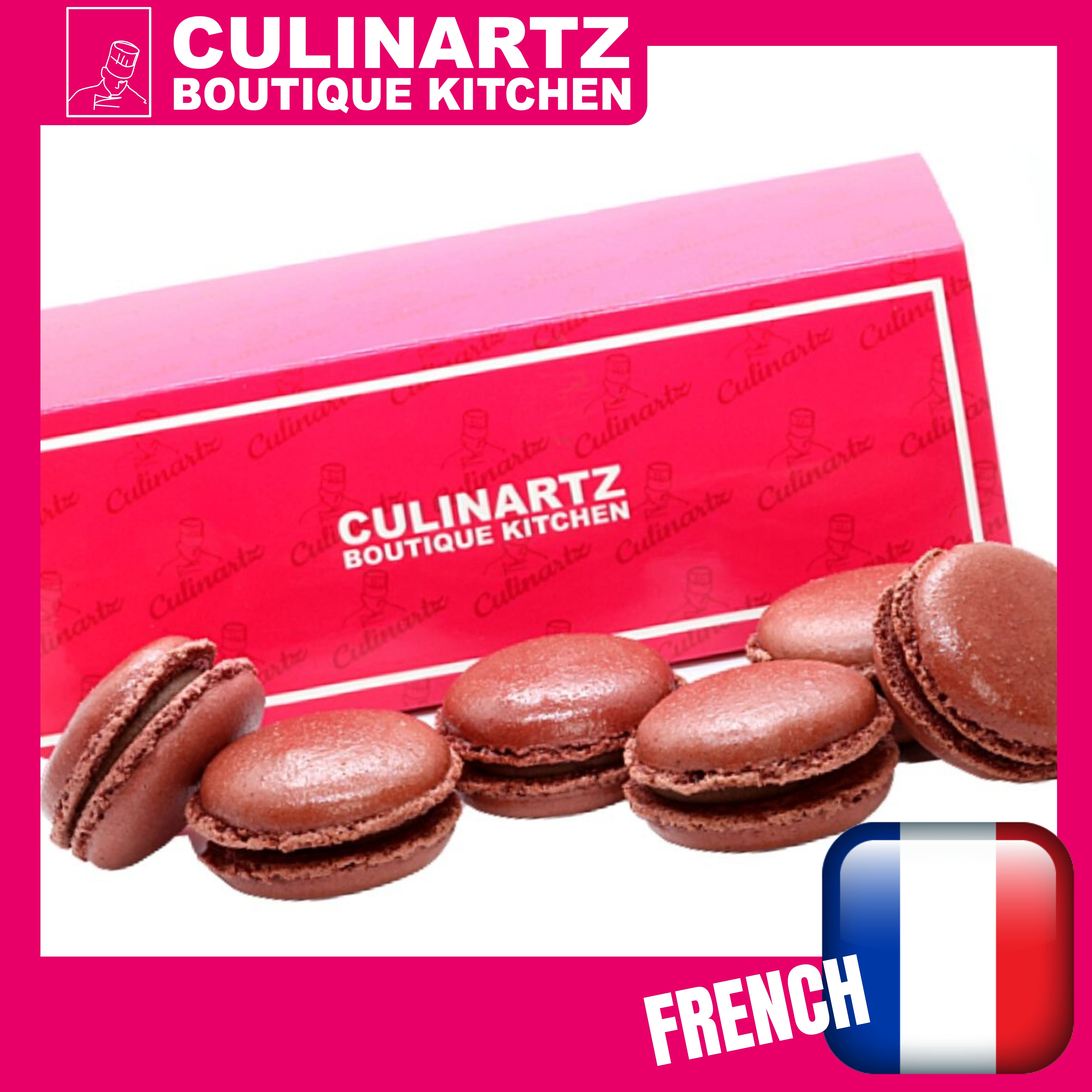 French Dark Chocolate Macarons By Culinartz Boutique Kitchen บรรจุ 1 กล่องละ 6 ชิ้นใหญ่