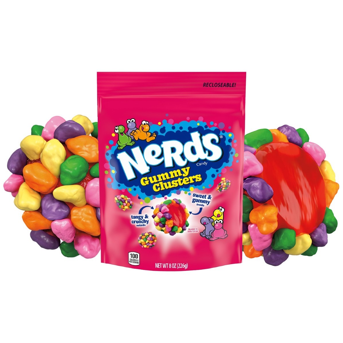 Nerds Gummy Clusters 8oz 226g เนิร์ด กัมมี่ ชุบด้วยลูกอบกรุบกรอบ เรน ...