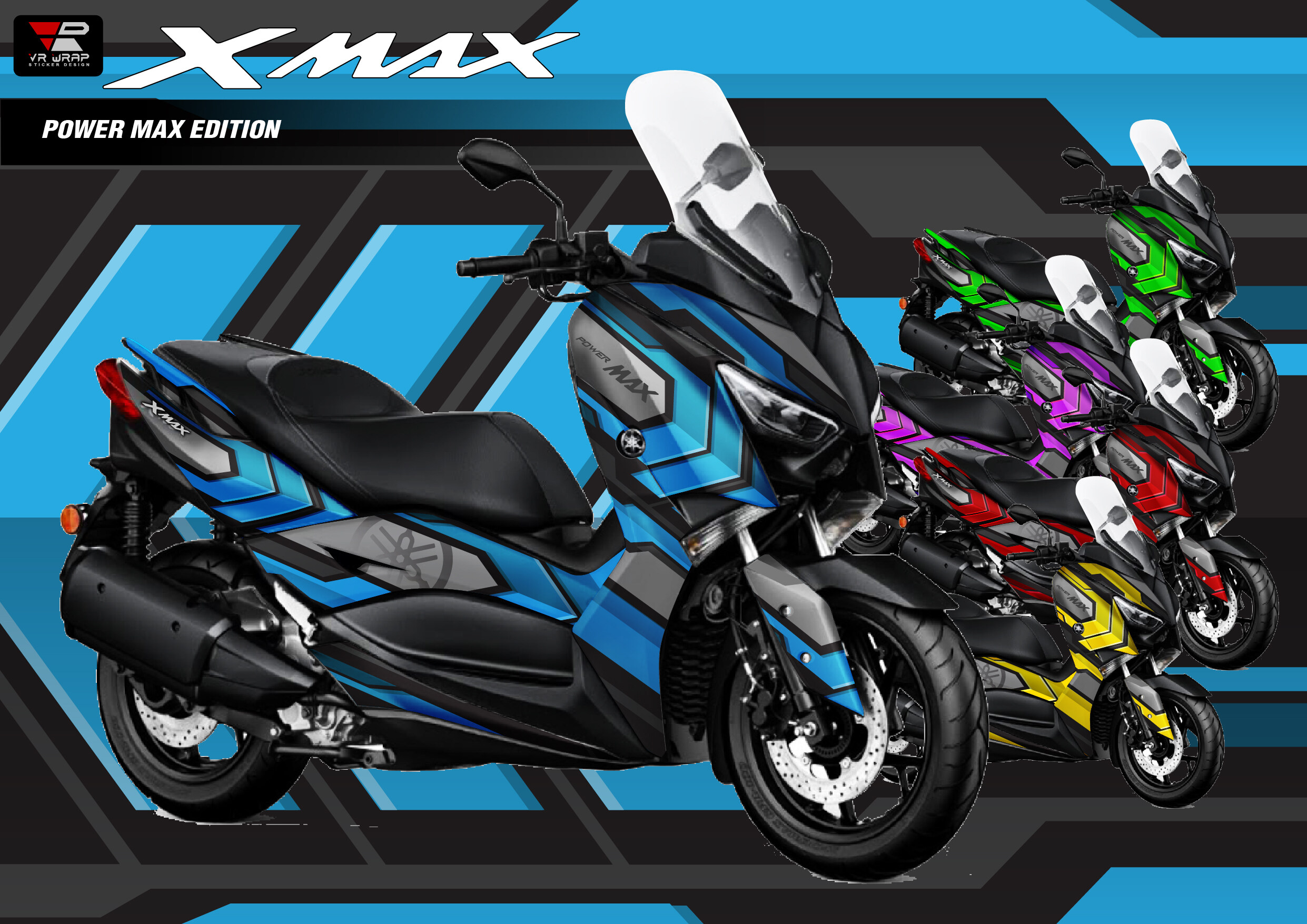 สติ๊กเกอร์ Yamaha Xmax 300 ลาย Power