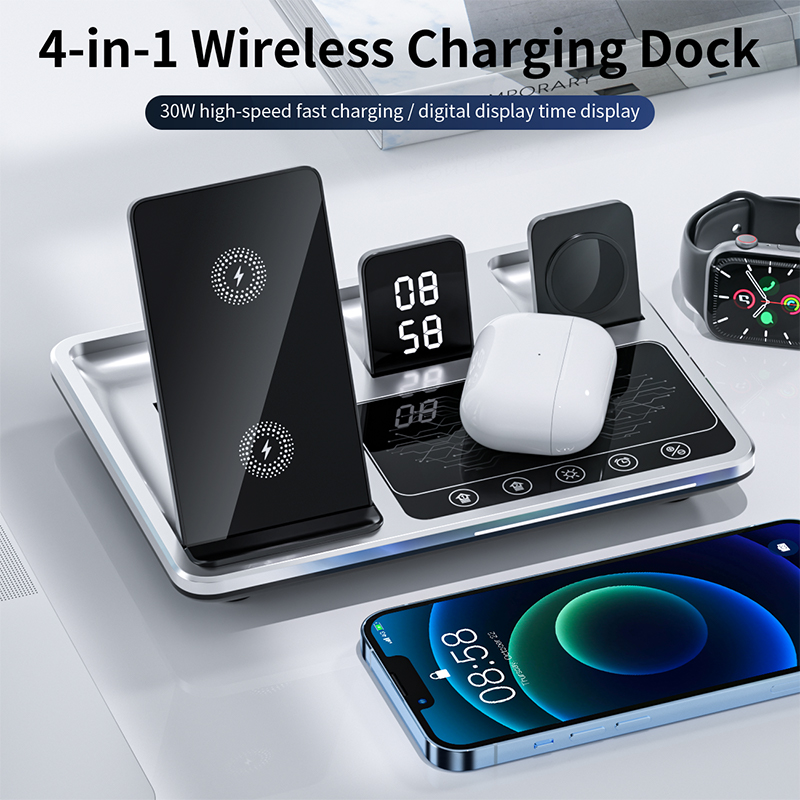 Original Fast Qi 15w Wireless Charger แท่นชาร์จไร้สาย 3in1 R11สำหรับ Samsung Galaxy S22 S21 S20 3826