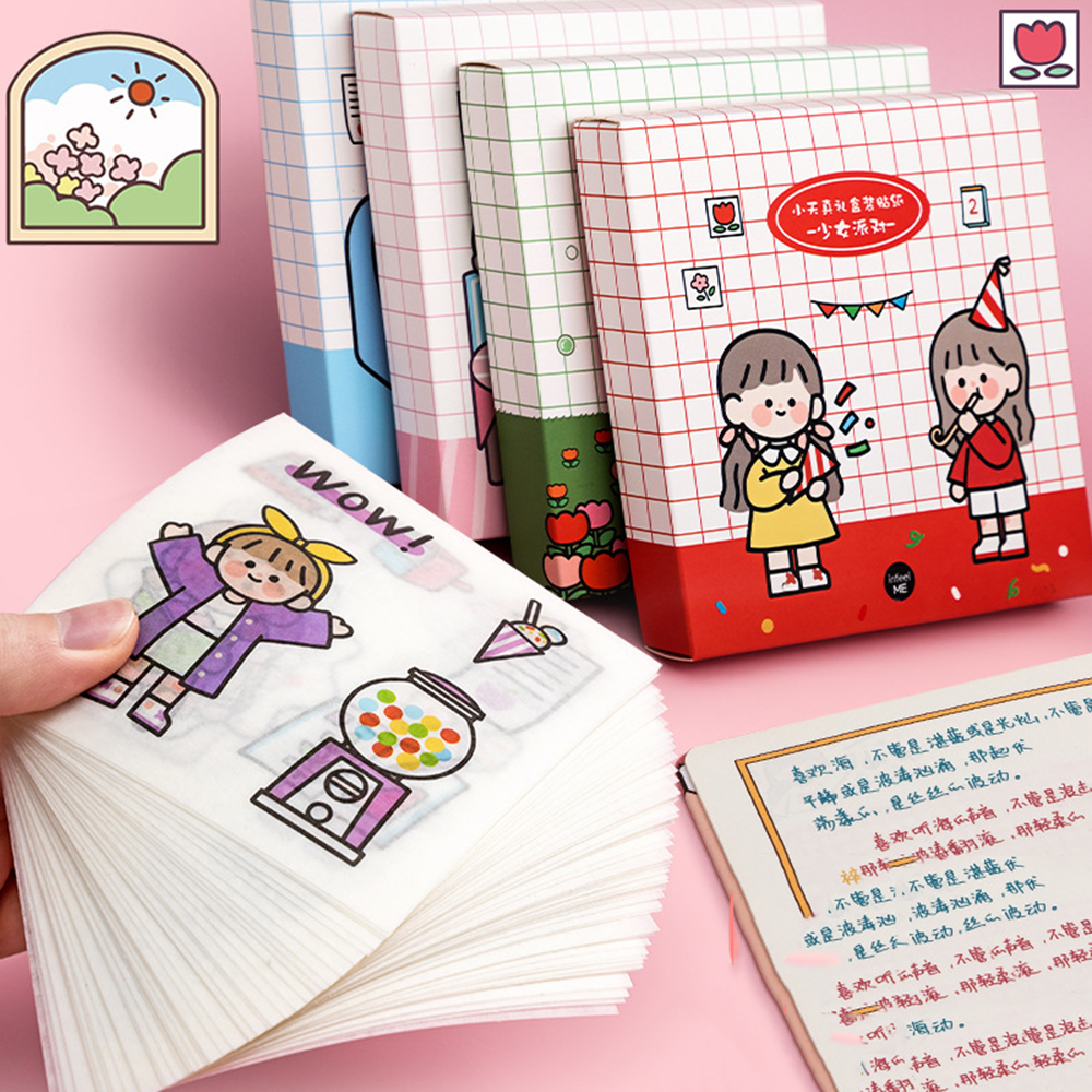 60แผ่นโรงเรียนรูปลอกDIY Scrapbookingไดอารี่อัลบั้มสติ๊กเกอร์การ์ตูนMemo Pad Plannerตกแต่งเครื่องเขียนสติกเกอร์