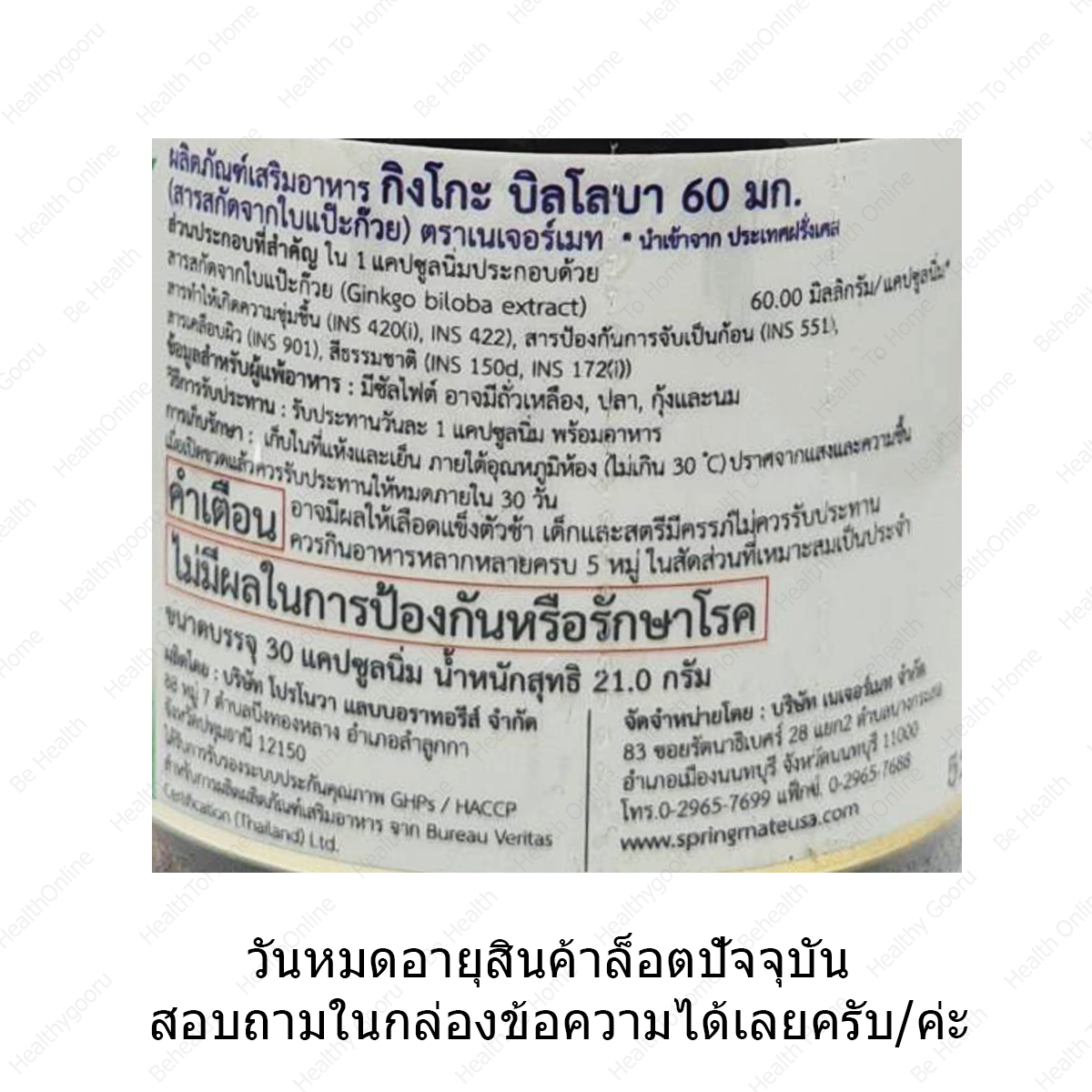 Tumeric Springmate Naturemate Springmate Ginkgo Biloba เนเจอร์เมท สารสกัดจากใบแป๊ะก๊วย 60 ...