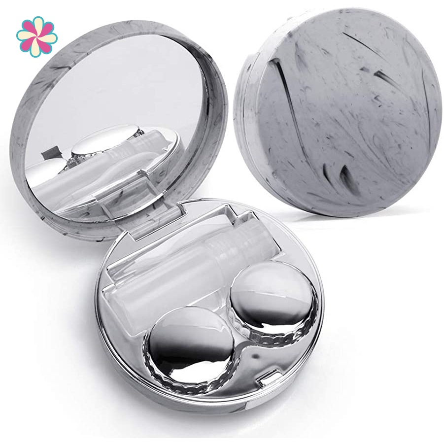 Contact Lens Case Marble Surface Travel Glasses Contact Lenses Box For Unisex Round Eye Contacts