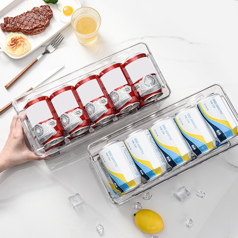 [ในสต็อก] [COD]2 Tier Rolling Refrigerator Organizer Bins Soda Storage ...