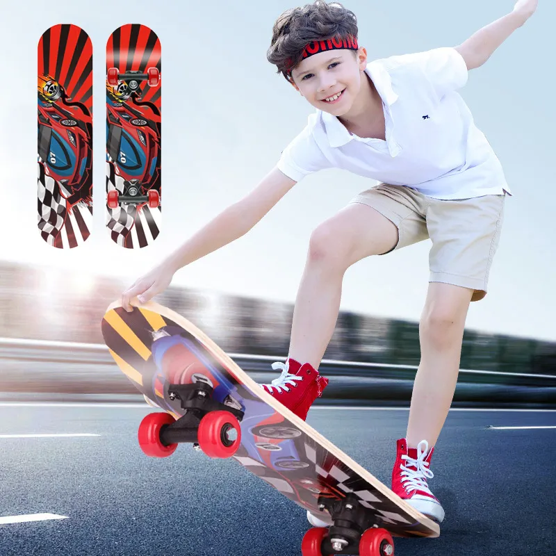 สเก็ตบอร์ด 4 ล้อ  สเก็ตบอร์ดเด็กโต  Skateboard สเก็ตบอร์ดเด็ก  สเก็ตบอร์ดแฟชั่น  สำหรับผู้เริ่มเล่น  เหมาะสำหรับเด็กอายุ 3 ปีขึ้นไป