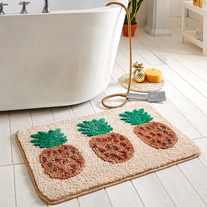 Bathroom Mat Simple Modern Simple Fresh Fruit Pineapple Square Soft