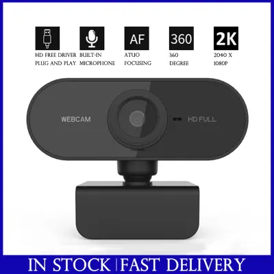 กล้องเว็ปแคม 1080P 2K Webcam HD Web Camera For Computer PC Laptop Video Meeting Class web cam With Microphone 360 Degree Adjust USB Webcam Support Win7/8/10 Webcam With Tripod พร้อมไมค์ในตัว กล้องเครือข่าย For exam