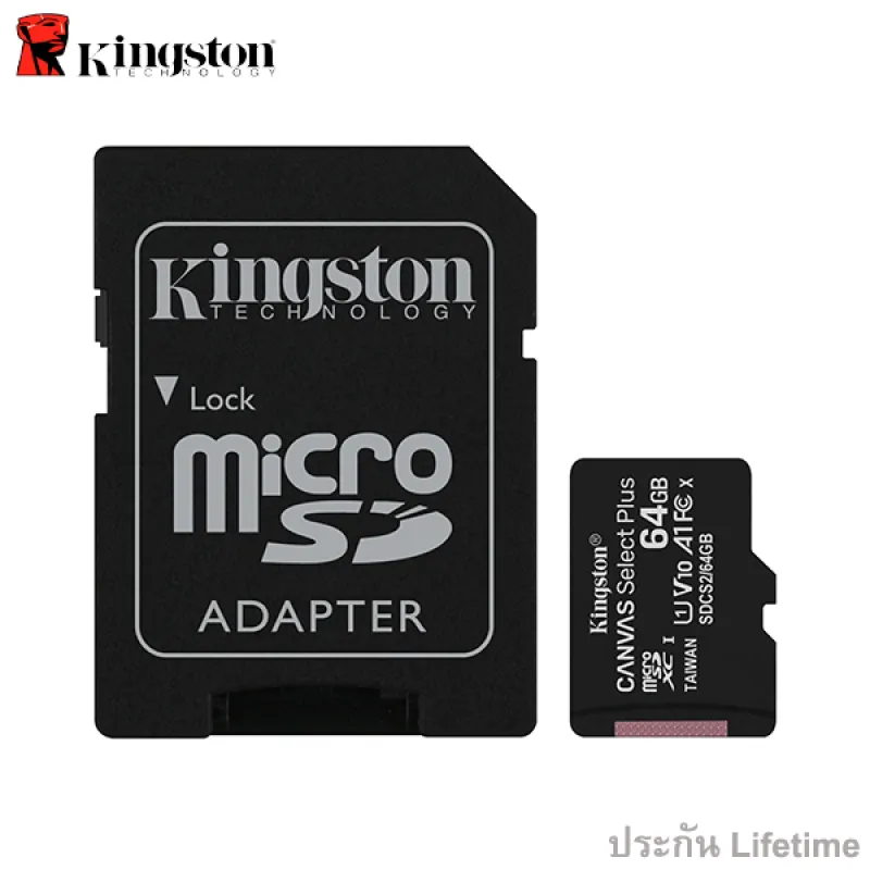 ภาพสินค้าKingston microSD Card 64GB Canvas Select Plus Class 10 UHS-I 100MB/s (SDCS2/64GB) + SD Adapter ประกัน Lifetime Synnex จากร้าน Actioncam Thailand บน Lazada ภาพที่ 2