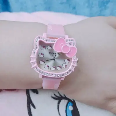Hello Kitty watch นาฬิกาผู้หญิง นาฬิกาอิเล็กทรอนิกส์นักเรียนดูตารางการ์ตูน