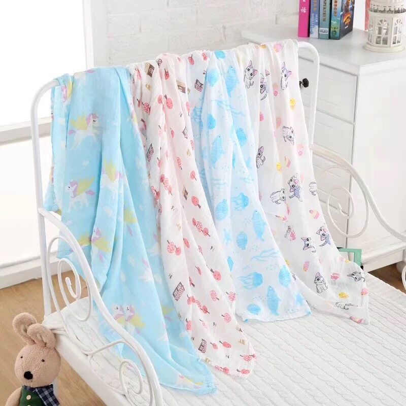 ผ้าห่อตัวเด็ก ผ้าห่มเด็กแรกเกิดMuslin ผ้าอ้อมมัสลินนิ่มมาก  soft baby blanket