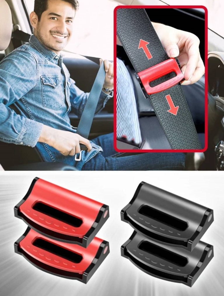 2 ชิ้น คลิปหนีบเข็มขัดนิรภัย ที่ปรับสาย ที่ปรับระดับ เข็มขัดนิรภัย รถยนต์ Seat Belt Adjuster