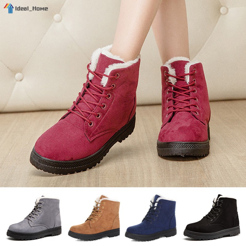 1 Pair Women Lady Snow Boots Warm Shoes Anti-slip Breathable for Outdoor Winter