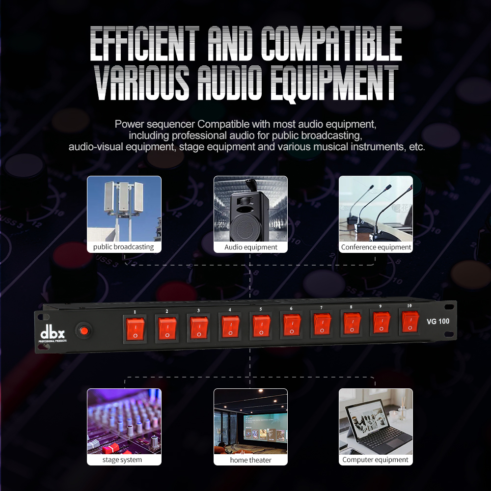 【COD】DBX VG100 10 ช่อง เครื่องกรองกระแสไฟฟ้าและลดทอนสัญญาณรบกวน ปลั๊ก