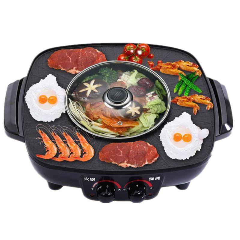 SMARTHOME เตาปิ้งย่างอเนกประสงค์พร้อมหม้อสุกี้ รุ่น SM-EG1802