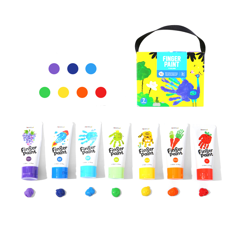Finger Paint Set สีฟิงเกอร์เพ้นท์ปลอดสารพิษ อุปกรณ์ศิลปะสำหรับเด็ก เซ็ท 7 สี