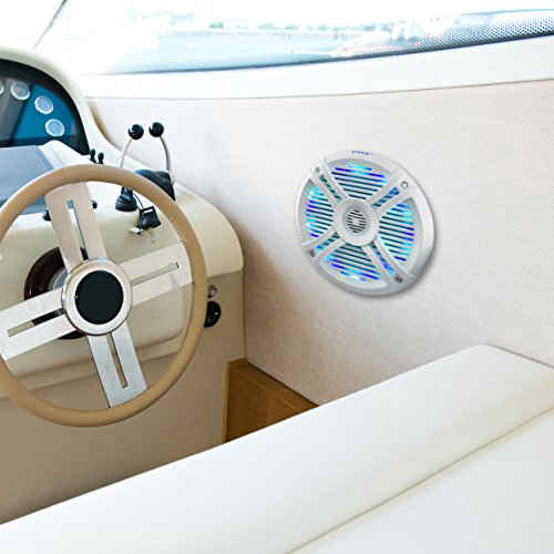 Pyle Marine Waterproof Speakers 6.5” With LED Lights & Remote – Pair – PLMRX68LEW – 250W RMS