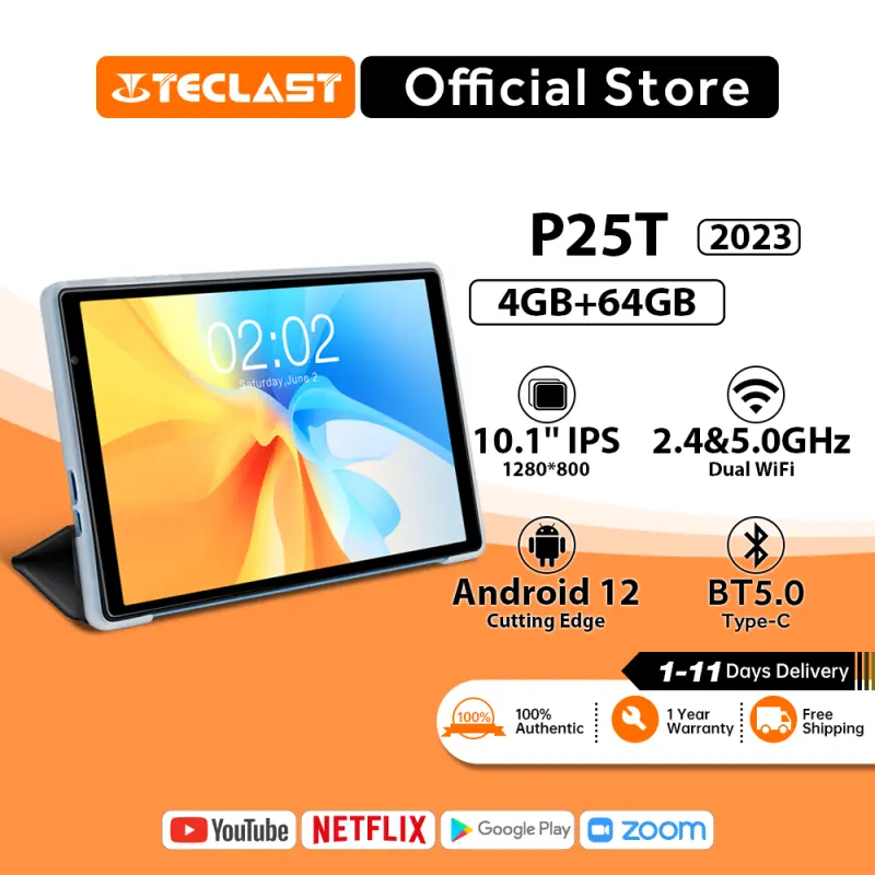 ภาพสินค้ารับประกัน1ปี แท็บเล็ต Teclast P25T 4/64GB แท็บแล็ตของแท้ tablet Android 12 OS 10.1 นิ้ว IPS WiFi GPS Bluetooth แบตเตอรี่5000mAh รองรับภาษาไทย Zoom/Google classroom จากร้าน Teclast Official Store บน Lazada ภาพที่ 1