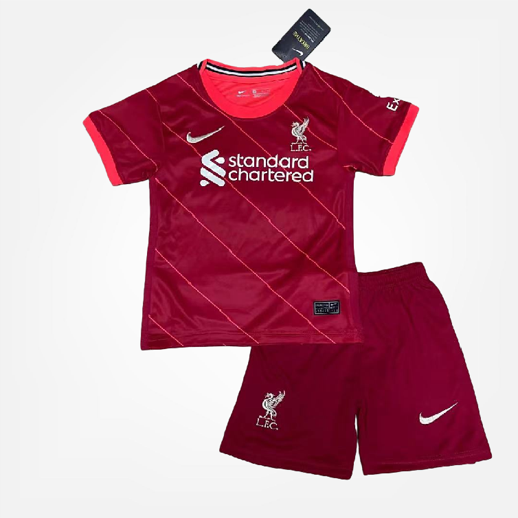 2021-22 Liverpool Premier League Championship Jersey เสื้อผ้าเด็ก Commemorative Edition เด็กเยาวชนเสื้อยืดฟุตบอลชุดฝึกฟุตบอลคุณภาพสูง 3AAA