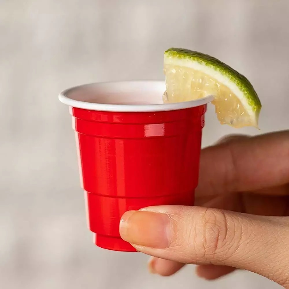 แก้วแดง ขนาด 2 oz. แก้วช๊อต แก้วอเมริกันปาร์ตี้  แก้วปาร์ตี้ แก้วพลาสติกสีแดง Mini RED CUP PARTY   เซ็ต 10,20+7,50 ใบ เพิ่มให้ทุกออเดอร์