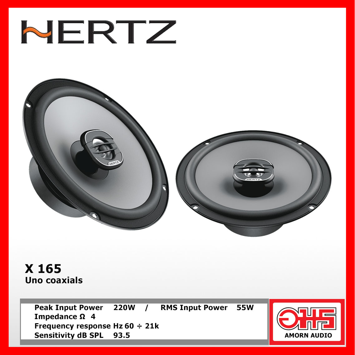 HERTZ UNO X 165 220W 2WAY ลำโพงแกนร่วม 6.5 นิ้ว AMORNAUDIO อมรออดิโอ ...