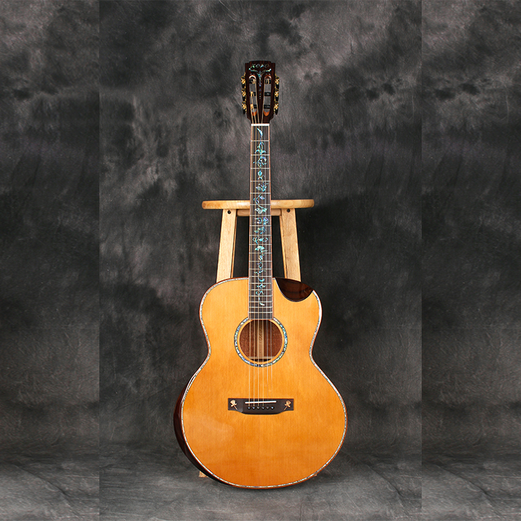 [HOT SALE] XERO  กีต้าร์ All Solid Cedar/Mahogany - Acoustic guitar 40 Inch OM with Slot Head with FREE!! Soft Case 12 mm.