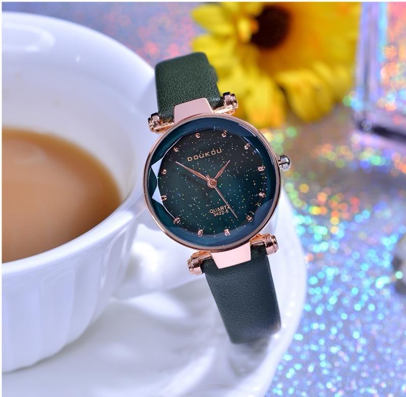 Ladies Watch Fashion Star Dial Ladies Watch Girls Watch Belt Watch