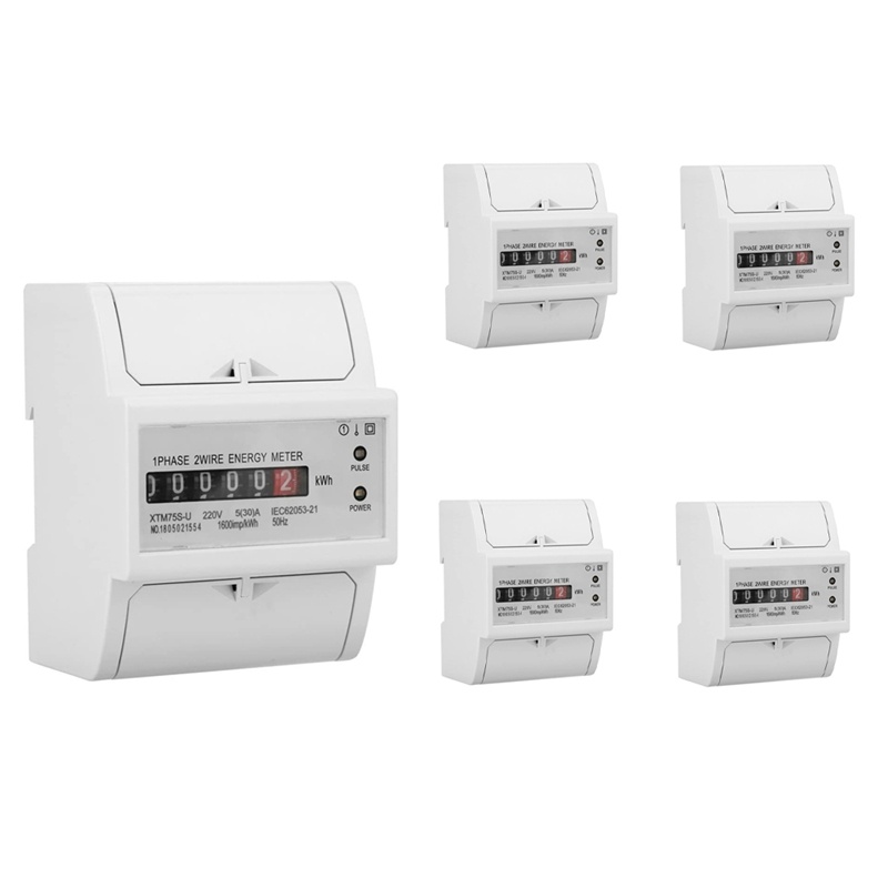 5X 220V DIN Rail Electric Meter Digital 1 Phase Electric Meter 2 Wire 5x-220v-din-rail-electric-meter-digital-1-phase-electric-meter-2-wire