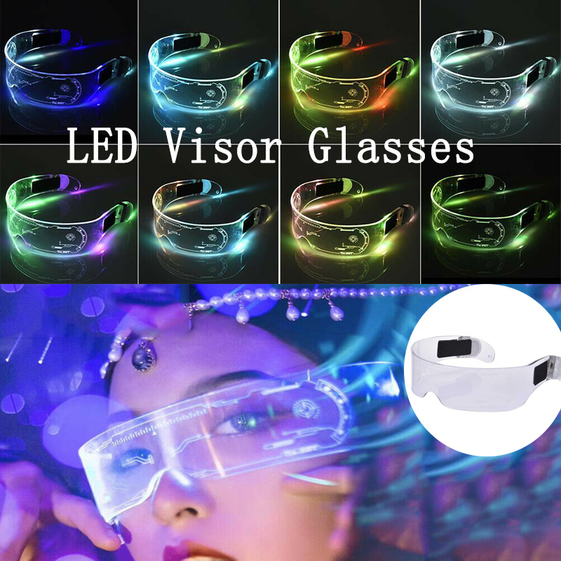 【ForeverBest】 แว่นตาLED 7 สี แว่นตาเรืองแสง แว่นตาปาร์ตี้ แว่นตาตาราง แว่นตามีไฟ แว่นตาไฟกระพริบ