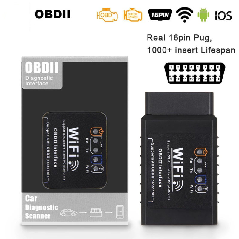 TISON 📢พร้อมส่ง💤ELM327 V1.5 OBD2 WIFI วินิจฉัยรถอัตโนมัติเครื่องอ่านโค้ด Scanner รถยนต์ตรวจจับความผิด