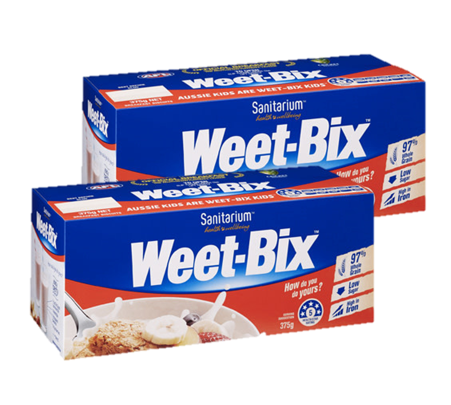 Sanitarium Weet Bix Breakfast Cereal แซนนิทาเรียม วีทบิกซ์ ซีเรียล 375g. (2แพค)