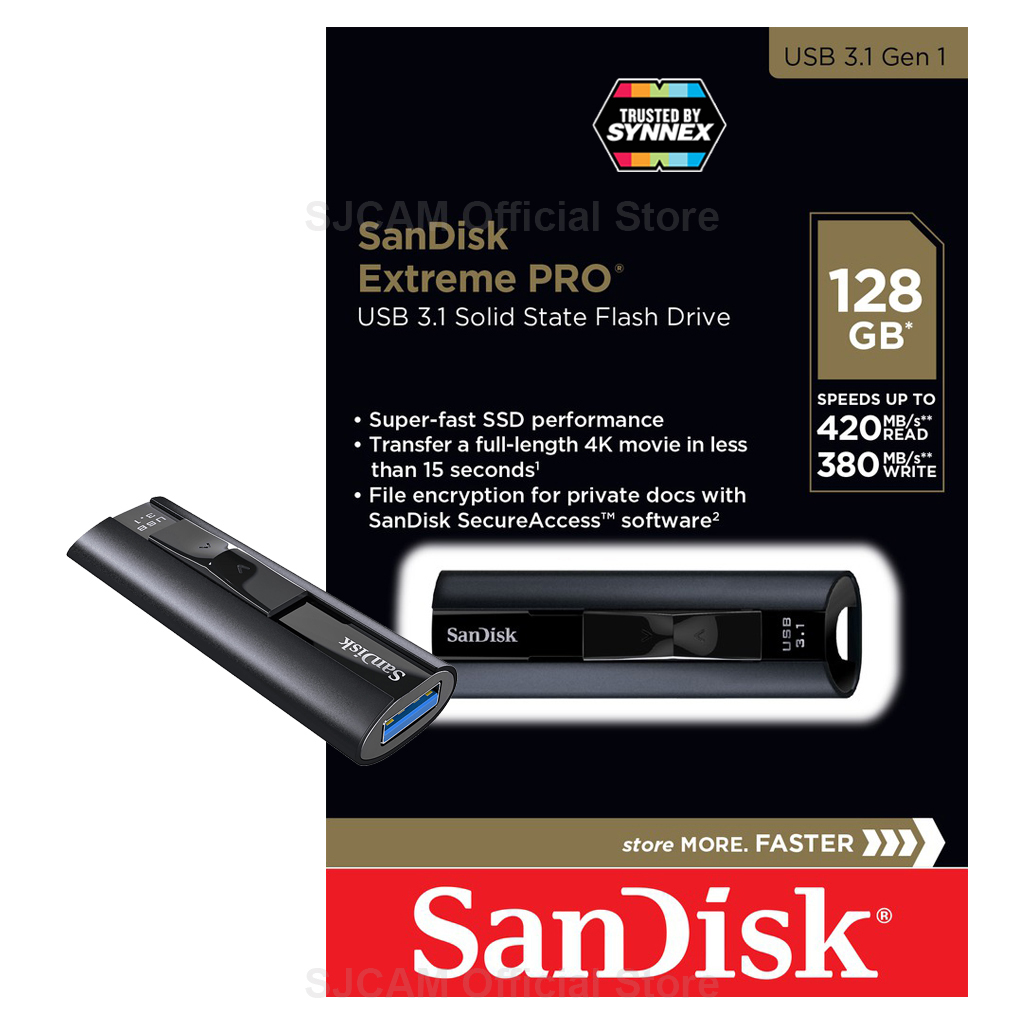 SanDisk 128GB Extreme PRO USB Solid State Flash Drive For High Speed Transfer 420MB/s Read Speed