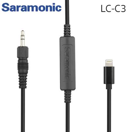 Saramonic LC-C35 Locking 3.5mm Male Connector to Apple Certified Lightning Output Cable for Select Saramonic Microphones including the LavMic, SR-WM4C, UwMic9, UwMic10 and UwMic15