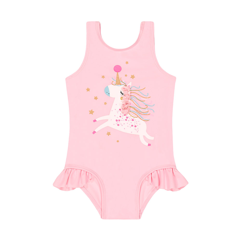 ชุดว่ายน้ำเด็กผู้หญิง mothercare pink sparkly unicorn swimsuit VC717