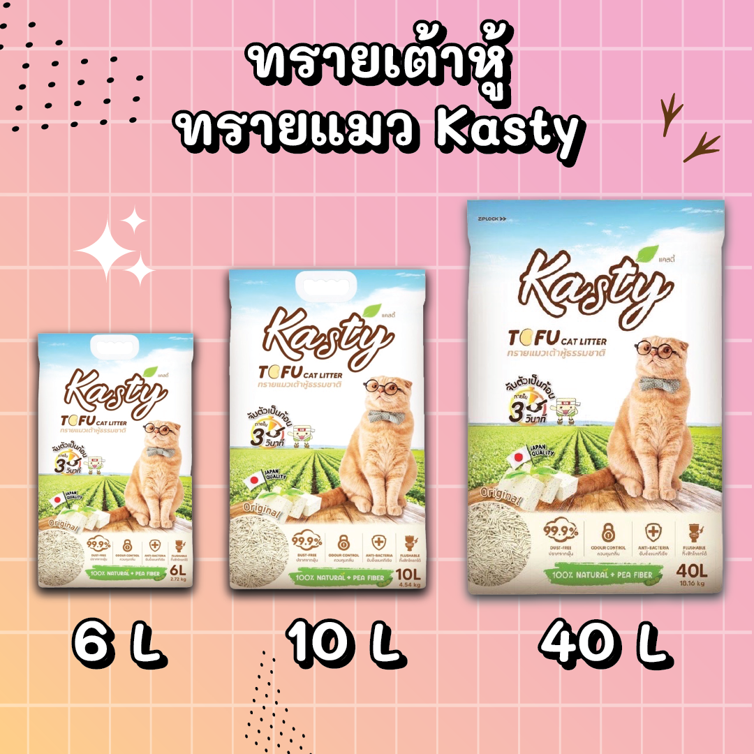 Kasty Natural Tofu Cat Litter ทรายเต้าหู้ธรรมชาติ 100 สูตร Original