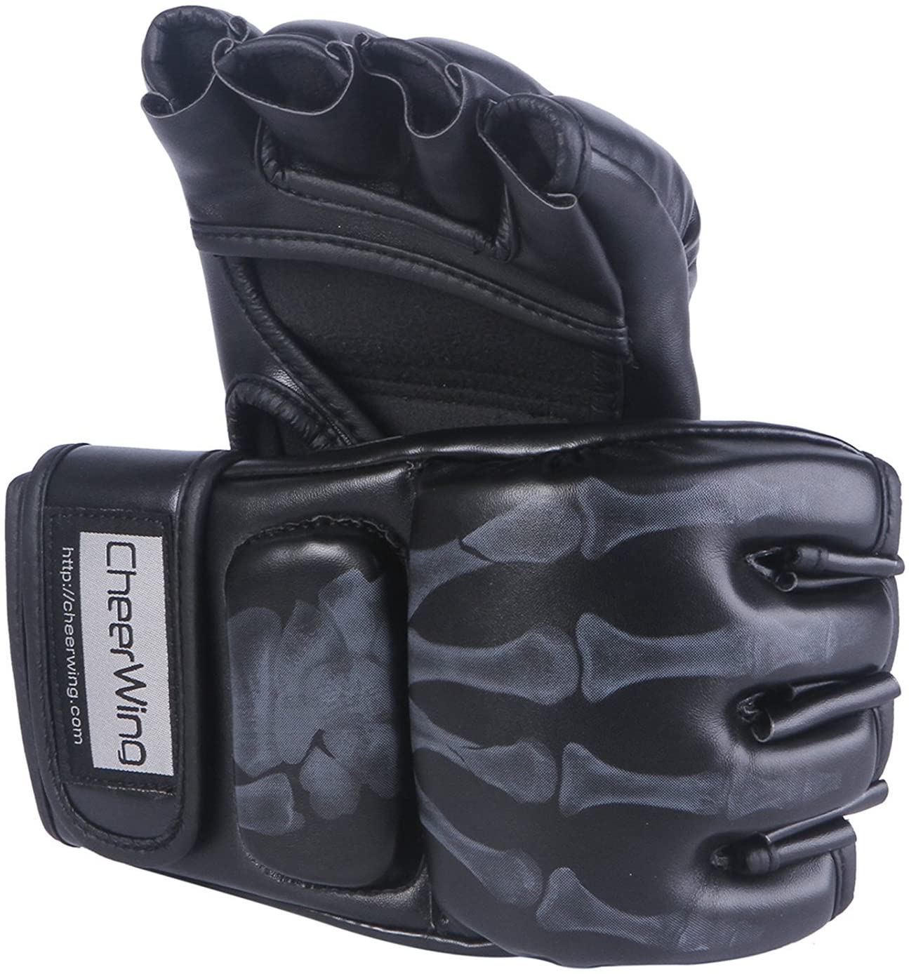 Cheerwing CRWFBA5000101* นวมซ้อมมวย Fingerless Boxing Gloves UFC MMA