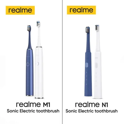 realme M1/N1 Sonic Electric Toothbrush,แปรงสีฟันไฟฟ้า,หัวแปรง Antibacterial,ใช้งานต่อเนื่อง 90hr