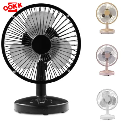 6 '' USB Rechargeable Home Table Fan Wrought iron fan Use 18650 rechargeable battery, portable fan, durable, used at home, student dormitory, beside the desk.