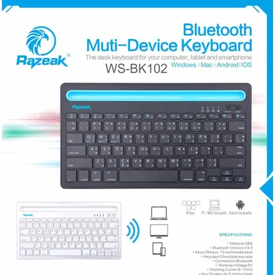 RAZEAK Bluetooth Multi-Device Keyboard รุ่น WS-BK102 .